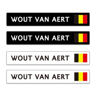 2PCS WOUT VAN AERT Sticker Custom Flag Name for Bike Bicycle Frame Cycling Decals