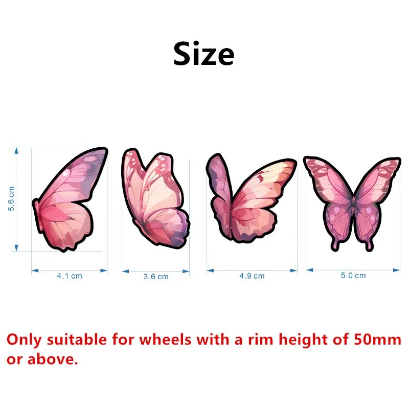 Butterfly Sticker for MTB Road Bike Wheel Decals Bike Bicycle Rim Cycling Accessories - Image 2