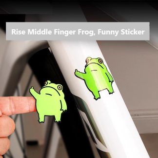 1pcs Funny Sticker Rise Middle Fringer Frog for Hub Frame Bike Bicycle Motorcycle Decals