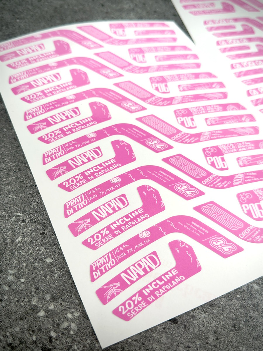 2024 GIRO Pink Italia Pogačar ENVE SES 2.3/3.4/4.5/5.6/6.7, 40/50/60mm Wheel Sticker Road Bike Decals - Image 5