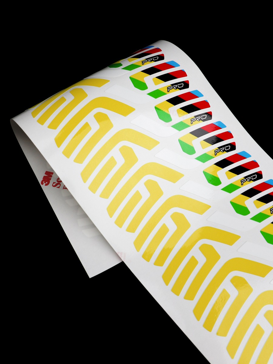 2025 TDF Pogacar PRO yellow shirt ENVE SES 2.3 / 3.4 / 4.5 / 5.6 / 6.7, 40/50/60mm Wheel Sticker Road Bike Decals - Image 2
