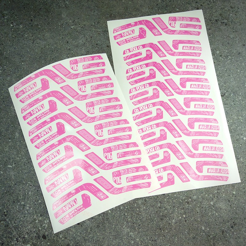 2024 GIRO Pink Italia Pogačar ENVE SES 2.3/3.4/4.5/5.6/6.7, 40/50/60mm Wheel Sticker Road Bike Decals - Image 6