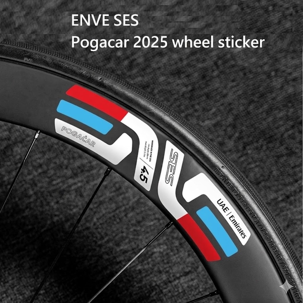 2025 Pogacar red-blue-white ENVE SES 2.3 / 3.4 / 4.5 / 5.6 / 6.7 Wheel Sticker Road Bike Decals